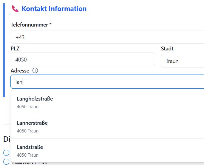 Blitzschnelle Adresseingabe