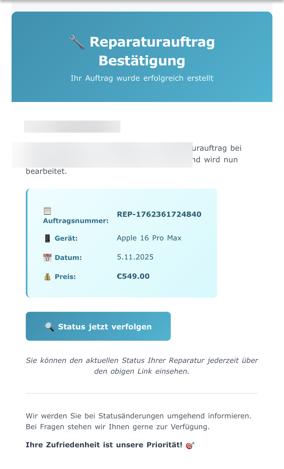 Sofortige E-Mail Benachrichtigung