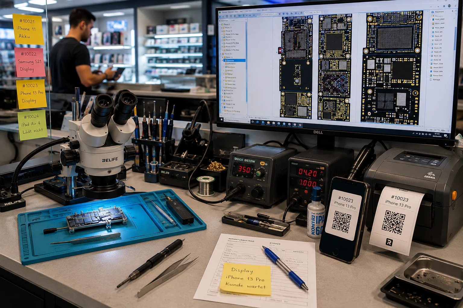 Professioneller Handy Reparatur Shop mit RepairDash