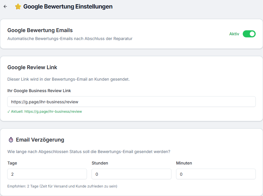 Google Bewertungen Screenshot