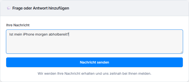 Kunden-Kommunikation Screenshot