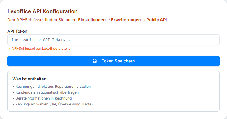 Lexware Office Integration Screenshot